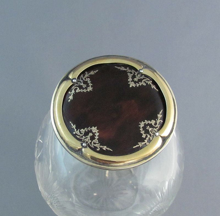 English Sterling Silver Gilt Scent Bottle - JH Tee Antiques