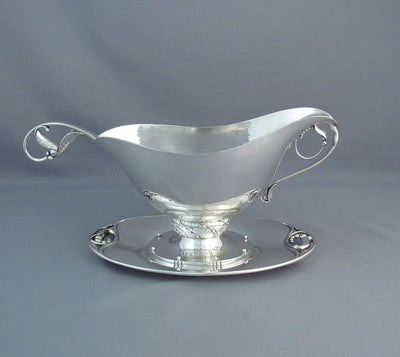 Georg Jensen Sterling Silver Sauce Boat 177 - JH Tee Antiques