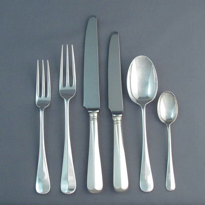 Rat Tail Sterling Silver Flatware set for 6 - JH Tee Antiques