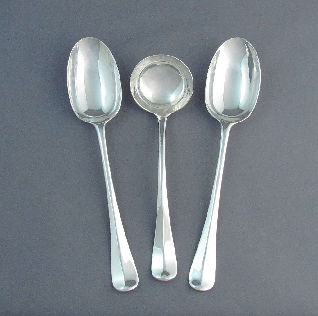 Rat Tail Sterling Silver Flatware set for 6 - JH Tee Antiques