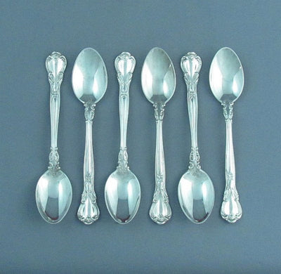 6 Birks Chantilly Pattern Sterling Silver Coffee Spoons - JH Tee Antiques