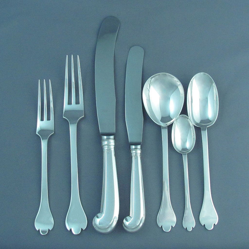 Trefid Sterling Silver Flatware set for 6 - JH Tee Antiques