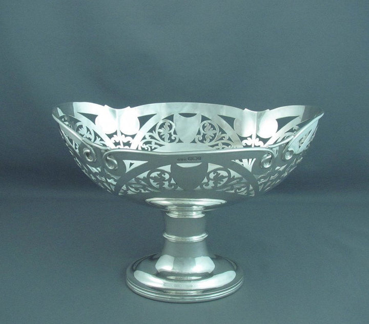 Edwardian Sterling Silver Centrepiece Bowl - JH Tee Antiques