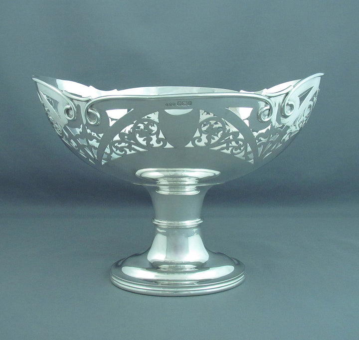 Edwardian Sterling Silver Centrepiece Bowl - JH Tee Antiques