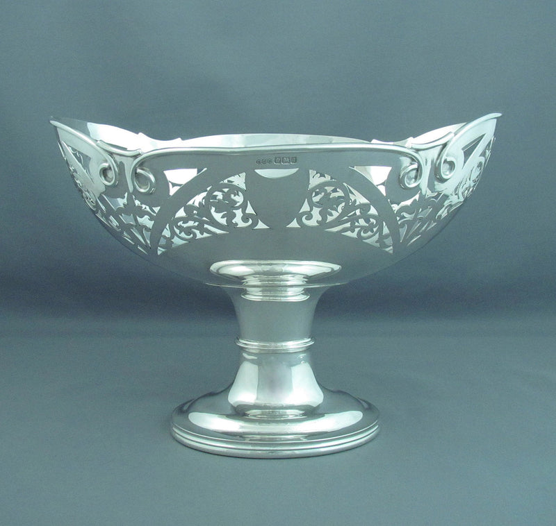Edwardian Sterling Silver Centrepiece Bowl - JH Tee Antiques