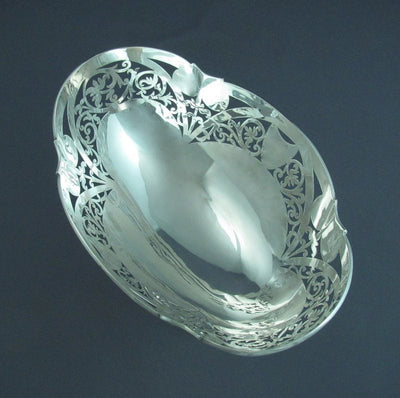 Edwardian Sterling Silver Centrepiece Bowl - JH Tee Antiques