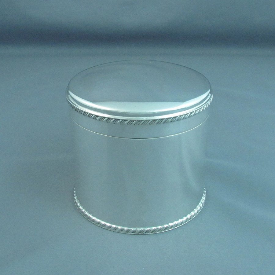 English Sterling Silver Canister - JH Tee Antiques