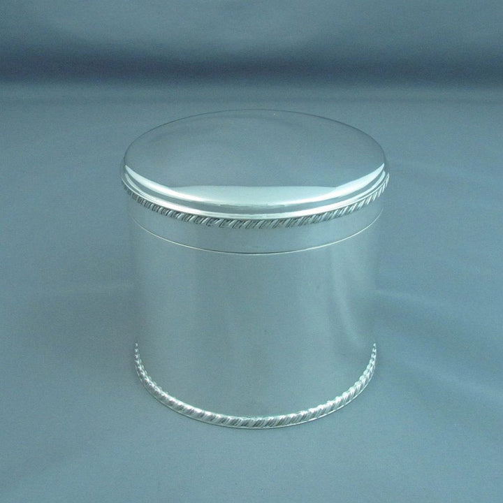 English Sterling Silver Canister - JH Tee Antiques