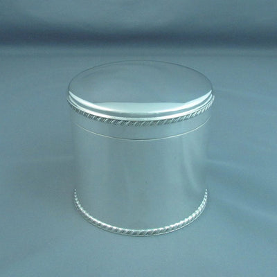 English Sterling Silver Canister - JH Tee Antiques