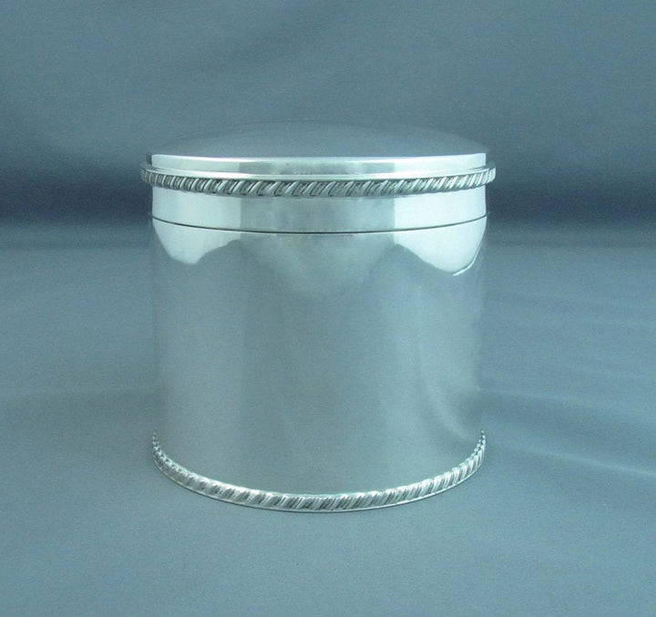 English Sterling Silver Canister - JH Tee Antiques