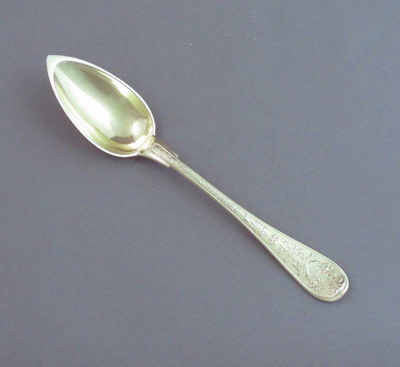 12 French Vermeil Dessert Spoons - JH Tee Antiques