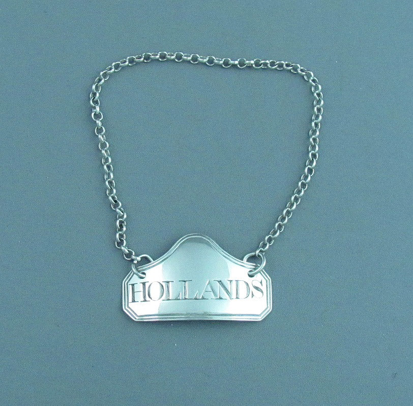 George III Silver Hollands Label - JH Tee Antiques