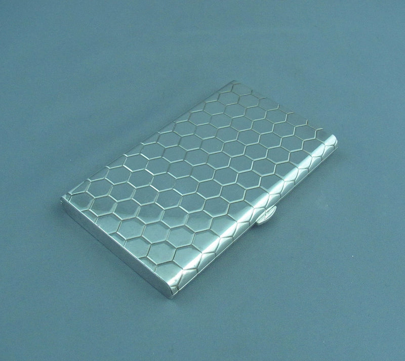 Italian Sterling Silver Cigarette Case - JH Tee Antiques