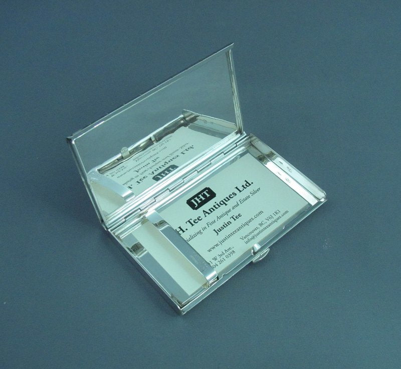 Italian Sterling Silver Cigarette Case - JH Tee Antiques