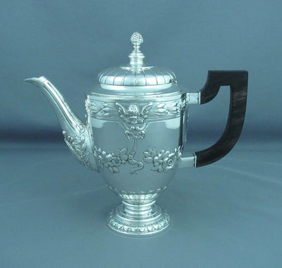 German Silver Coffee Pot - JH Tee Antiques