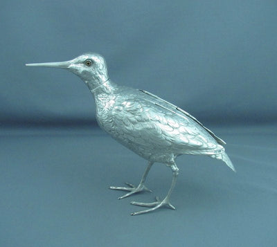 German Silver Woodcock Table Ornament - JH Tee Antiques