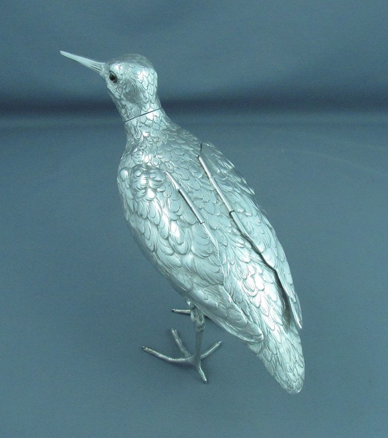 German Silver Woodcock Table Ornament - JH Tee Antiques