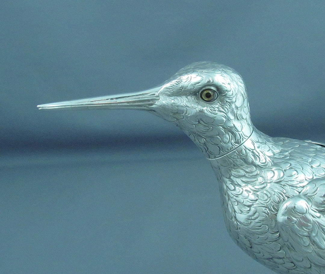 German Silver Woodcock Table Ornament - JH Tee Antiques