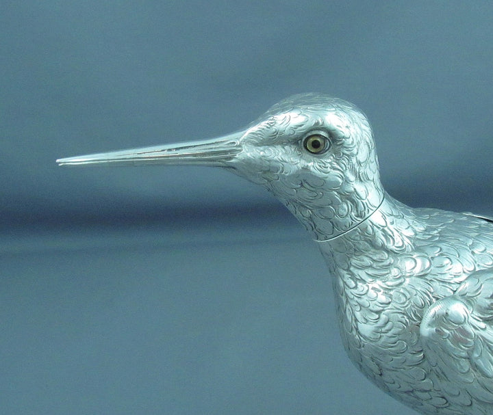 German Silver Woodcock Table Ornament - JH Tee Antiques