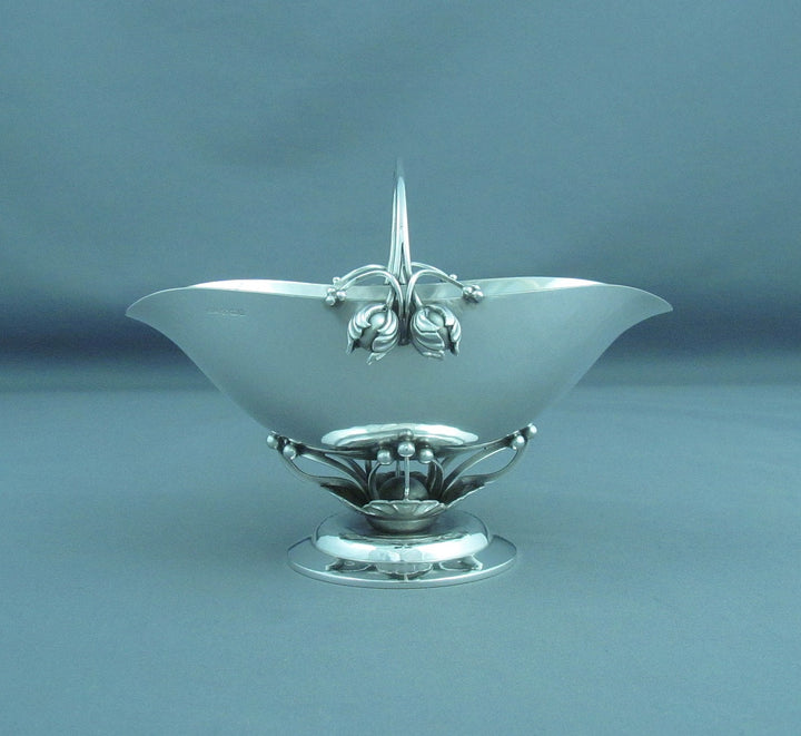 Large Georg Jensen Silver Ornamental Sugar - JH Tee Antiques