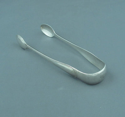 Victorian Sterling Silver Sugar Tongs - JH Tee Antiques