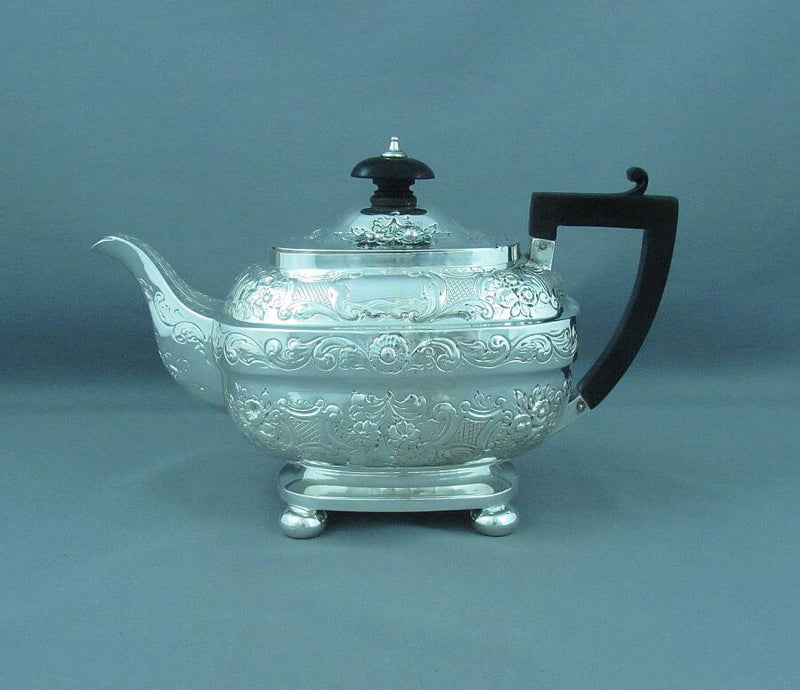 Victorian Britannia Silver Tea Set - JH Tee Antiques