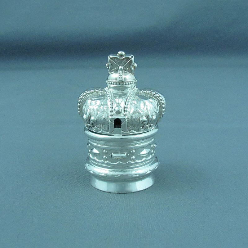 Novelty Silver Mustard Pot - JH Tee Antiques