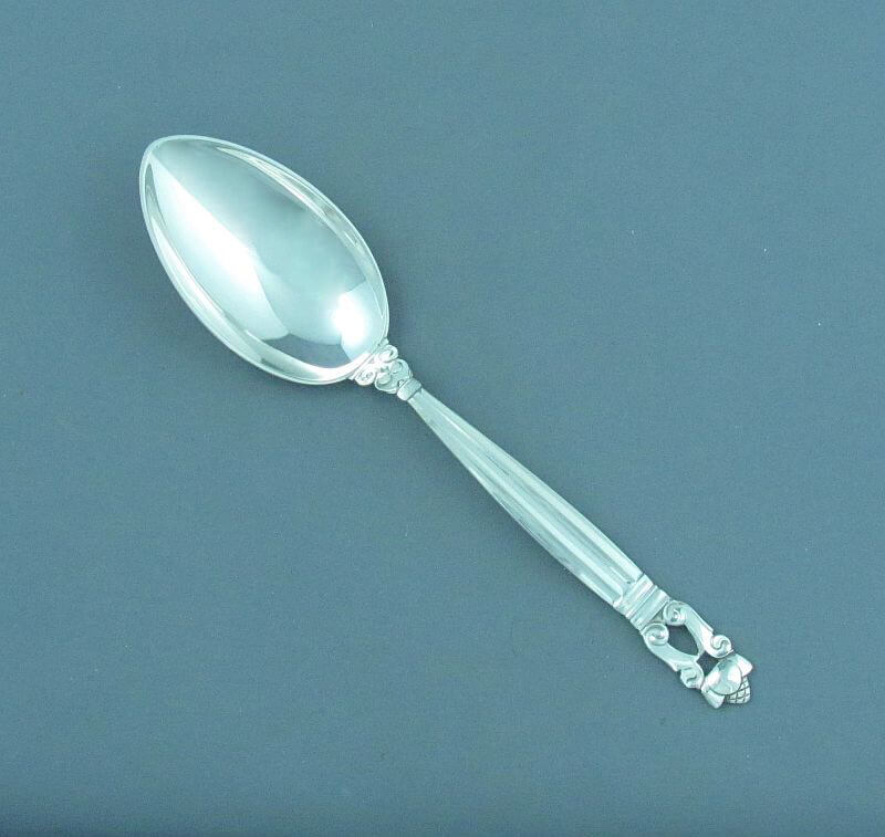 Georg Jensen Acorn Pattern Dessert Spoon - JH Tee Antiques