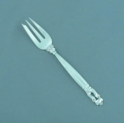 Georg Jensen Acorn Sterling Pastry Fork - JH Tee Antiques