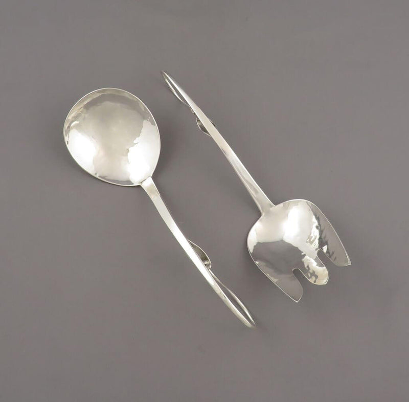 Poul Petersen Sterling Silver Salad Servers - JH Tee Antiques