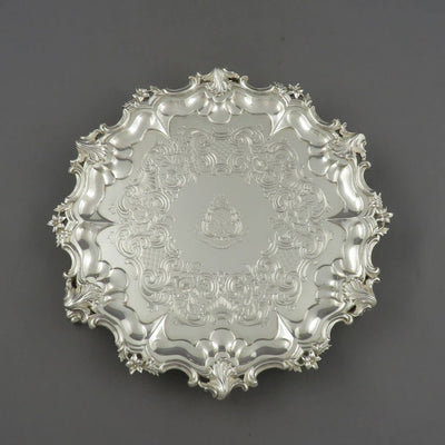 Victorian Sterling Silver Salver - JH Tee Antiques