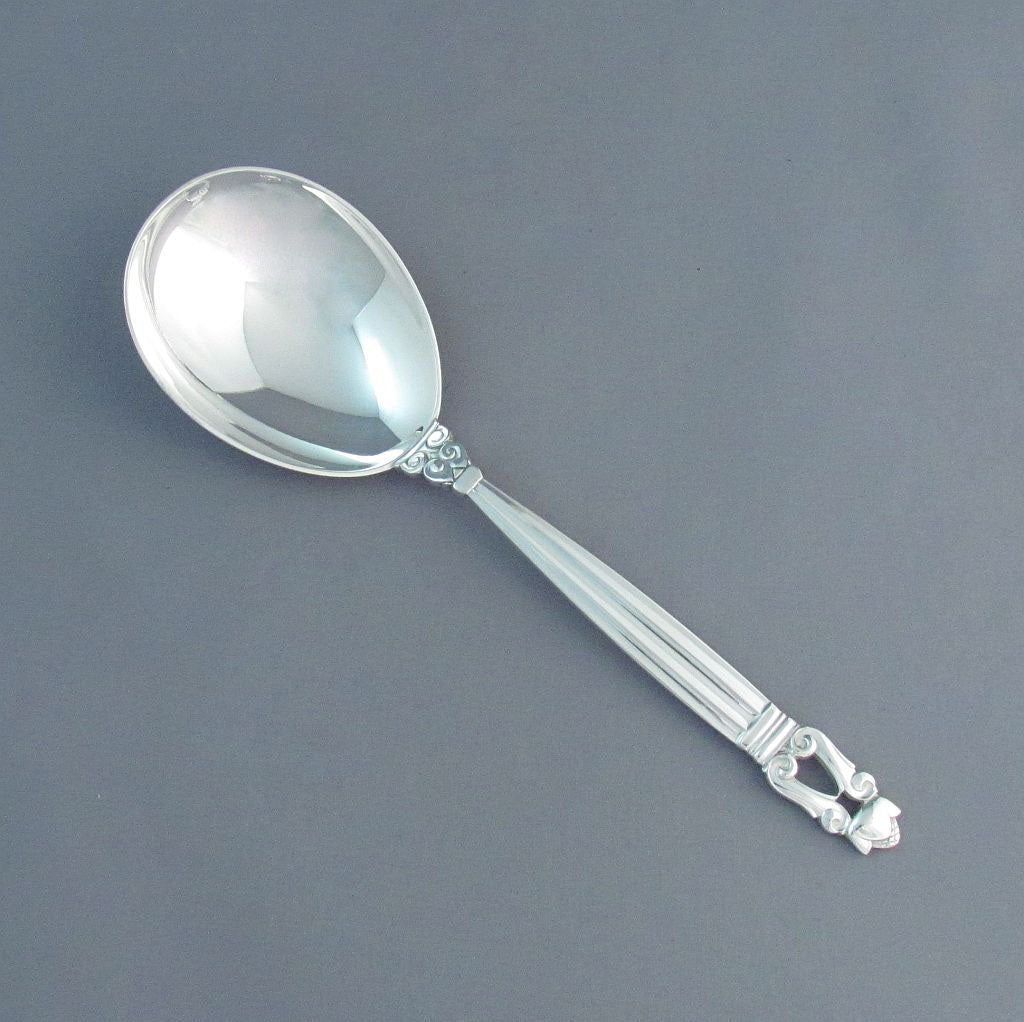 Georg Jensen Acorn Pattern Serving Spoon - JH Tee Antiques