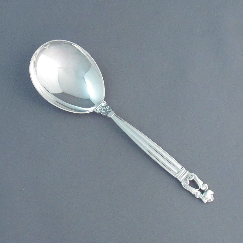 Georg Jensen Acorn Pattern Serving Spoon - JH Tee Antiques