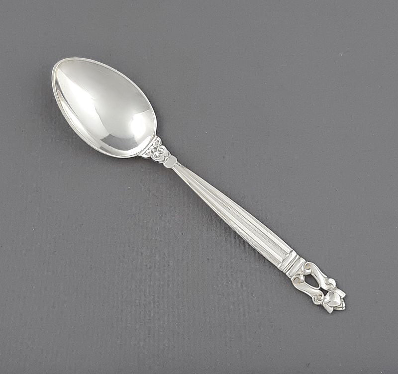 Georg Jensen Silver Acorn Pattern Teaspoon Medium - JH Tee Antiques