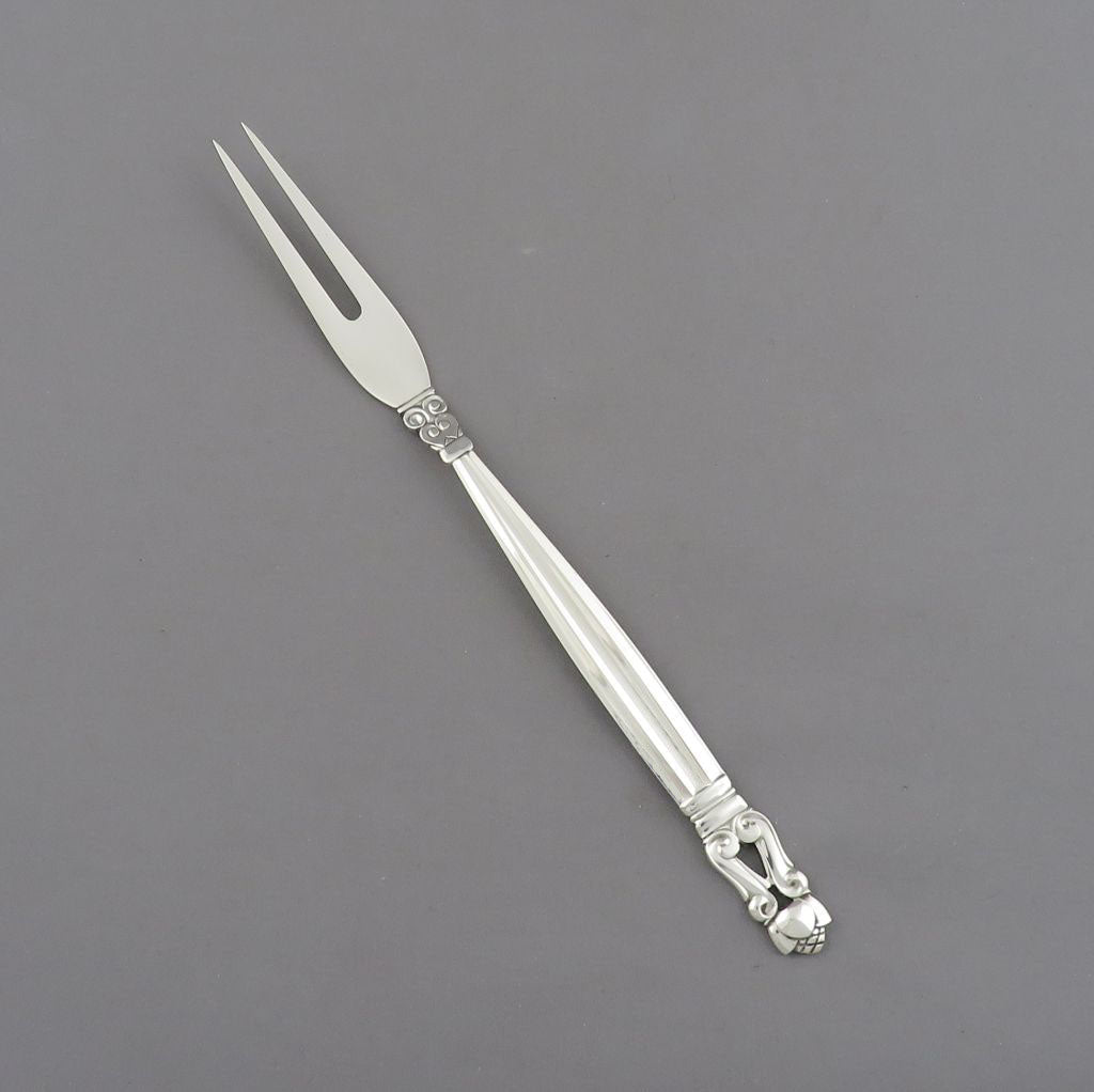 Georg Jensen Acorn Pattern Cold Meat Fork - JH Tee Antiques
