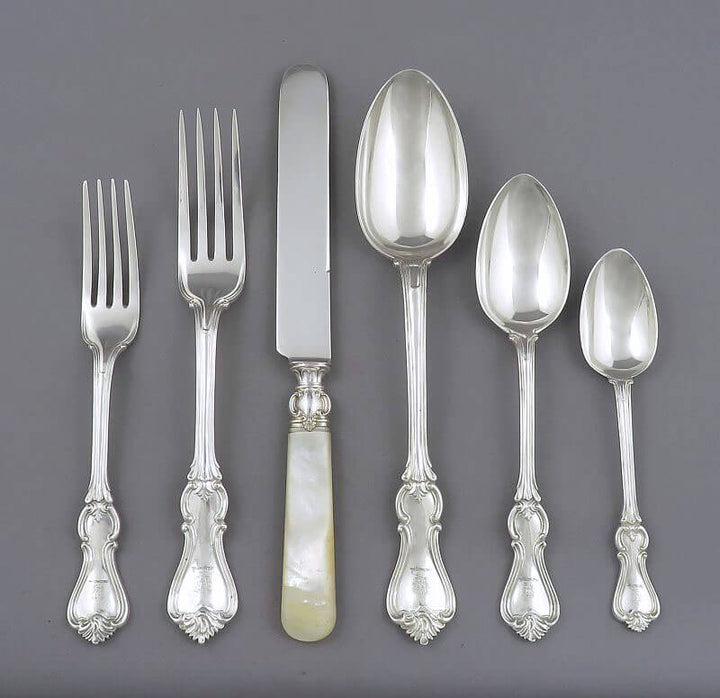 Albert Pattern Silver Flatware set for 6 - JH Tee Antiques