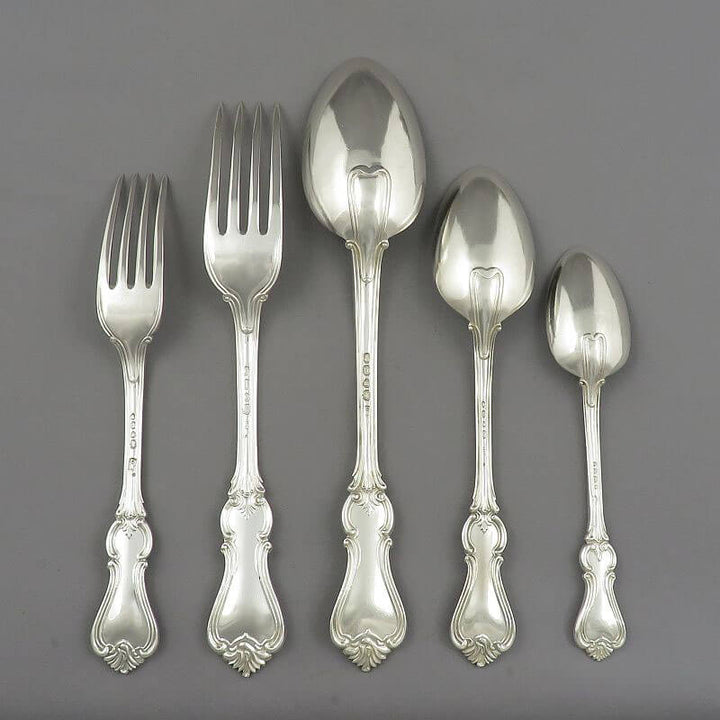 Albert Pattern Silver Flatware set for 6 - JH Tee Antiques