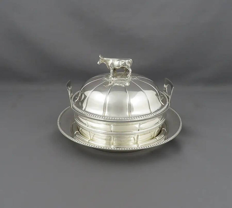 Antique American Silver Butter Dish - JH Tee Antiques