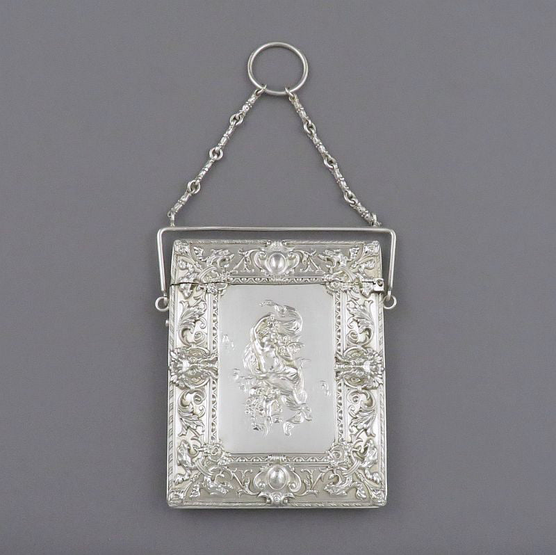 American Sterling Silver Card Case - JH Tee Antiques