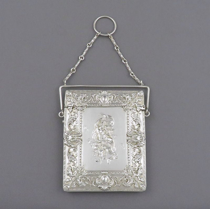 American Sterling Silver Card Case - JH Tee Antiques