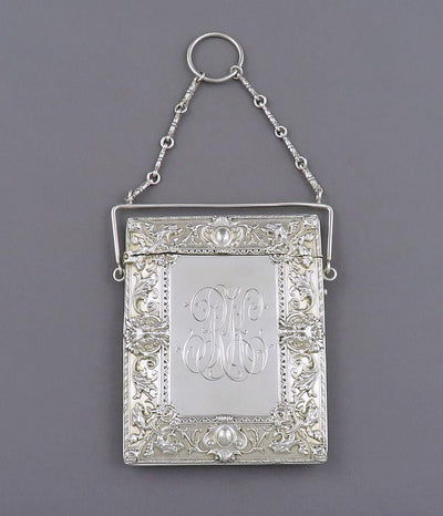 American Sterling Silver Card Case - JH Tee Antiques