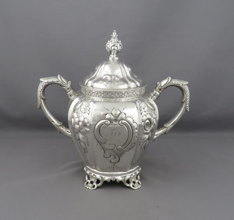 American Coin Silver Tea Set - JH Tee Antiques