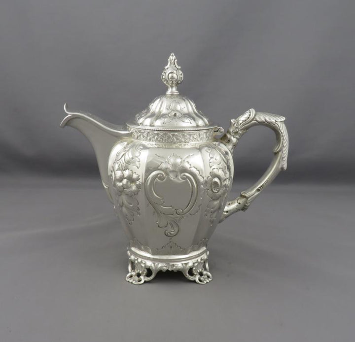 American Coin Silver Tea Set - JH Tee Antiques