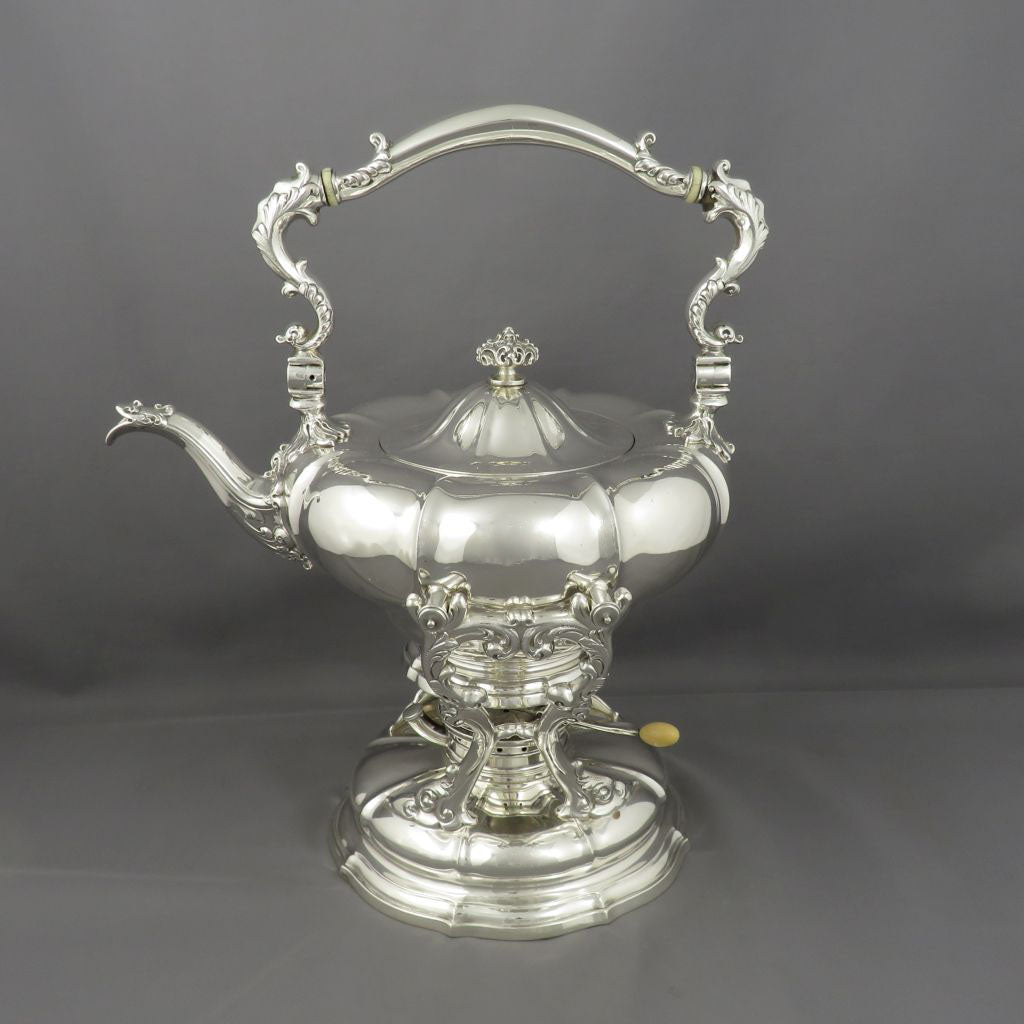 American Sterling Silver Kettle on Stand - JH Tee Antiques