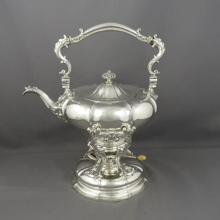 American Sterling Silver Kettle on Stand - JH Tee Antiques