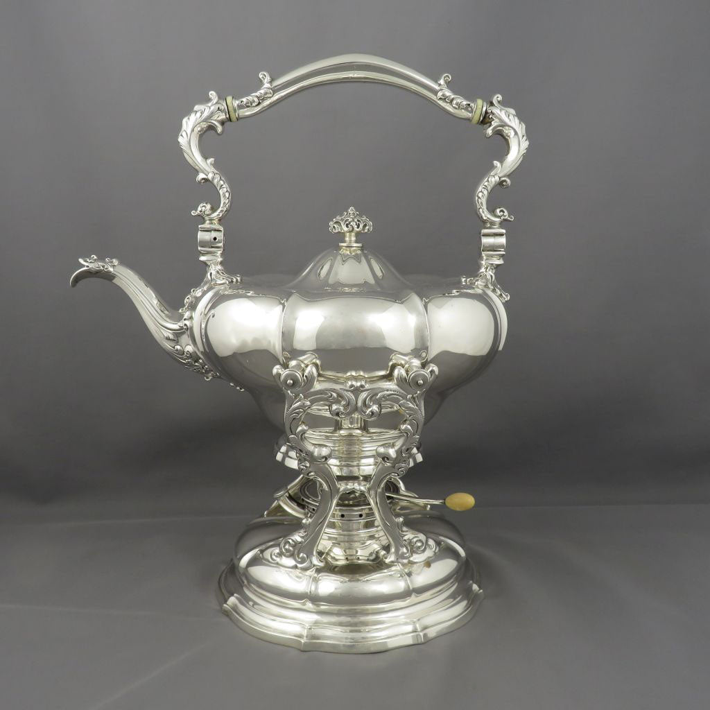 American Sterling Silver Kettle on Stand - JH Tee Antiques