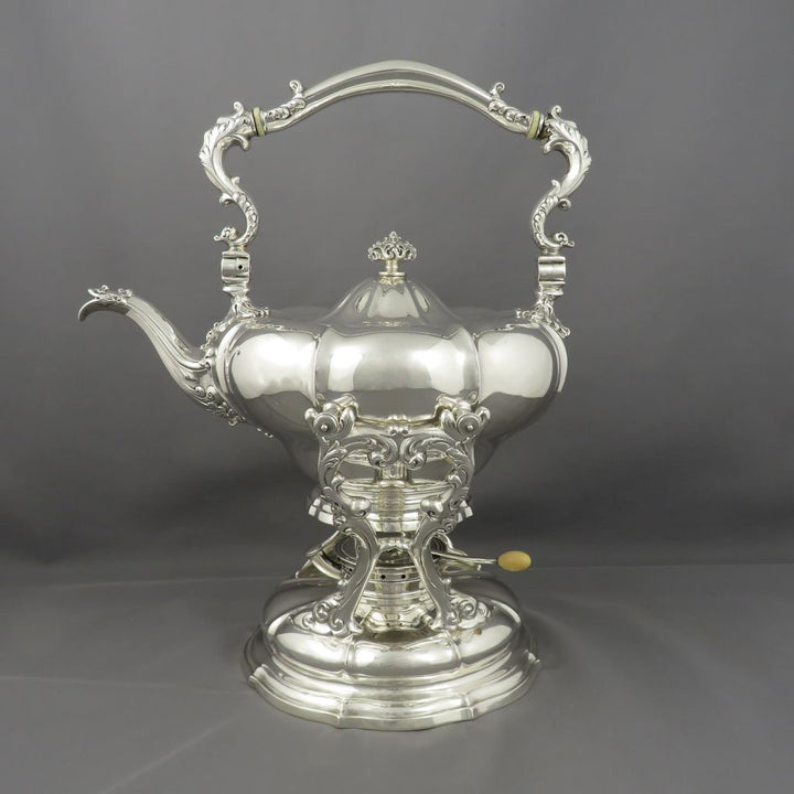 American Sterling Silver Kettle on Stand - JH Tee Antiques