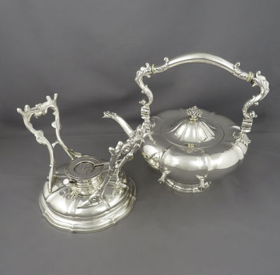 American Sterling Silver Kettle on Stand - JH Tee Antiques