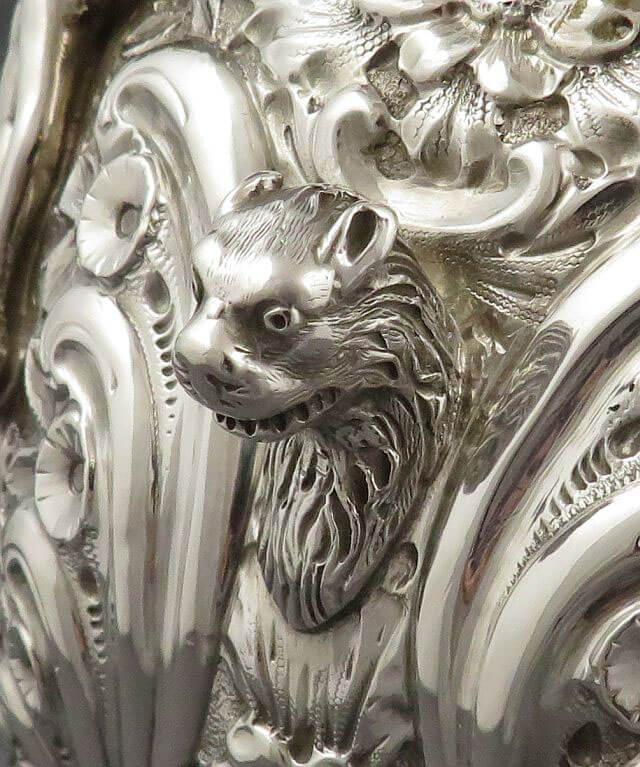 Edwardian Silver Armada Pattern Claret Jug - JH Tee Antiques