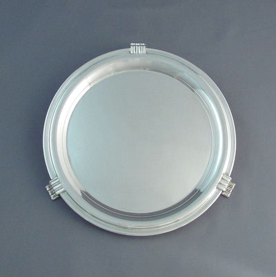 Art Deco Sterling Silver Salver - JH Tee Antiques